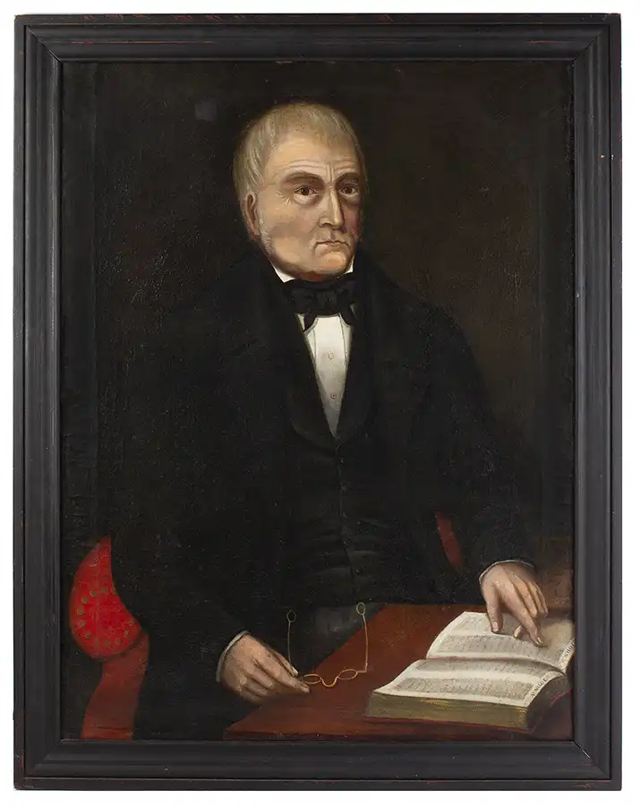 Folk Art Portrait, Seated Gentleman, Attributed to Aaron Dean Fletcher